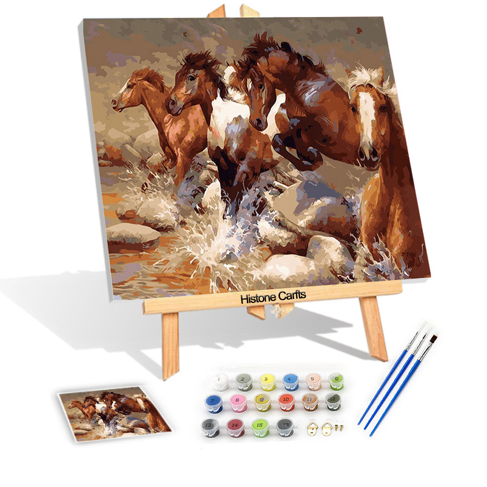 Dropshipping High quality 100% handmade animal designs abstract horse oil painting on canvas for home decoration