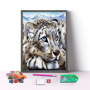 5D Diamond Painting kit Cross Stitch White Tigers Head Diamond Mosaic anime posters Embroidery Rhinestone Gifts Home wall art