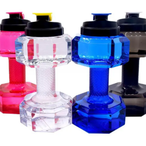 BPA free big capacity gym plastic food grade 2L dumbbell shape water bottle custom logo dumbell water bottle