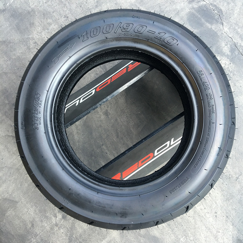 53% Rubber Content 100/90-10 Scooter Tire Three Wheeler Tricycle Tires With ISO9001 DOT CCC SONCAP E-Mark