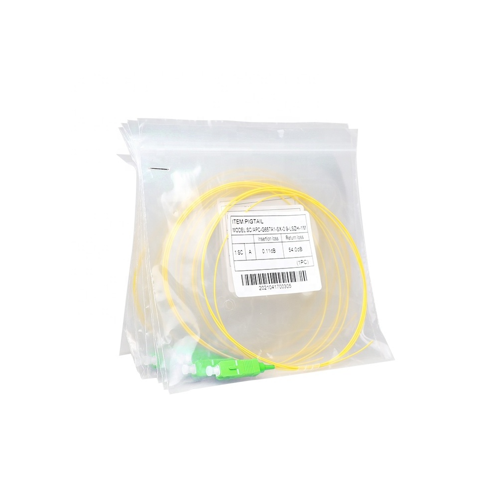 Good quality singlemode SC/APC 0.9mm fiber optic pigtail SC pigtail