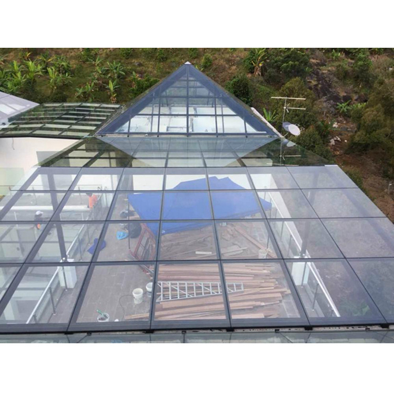 Sunroom construction customized design skylight dome safety clear pvb sgp interlayer flat tempered laminated glass roof panels