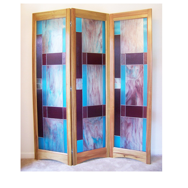 2018 new design clear stained glass room divider