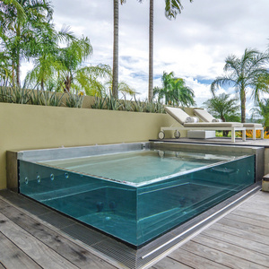 Customized Safety SGP Clear Tempered Laminated  Glass swimming pools