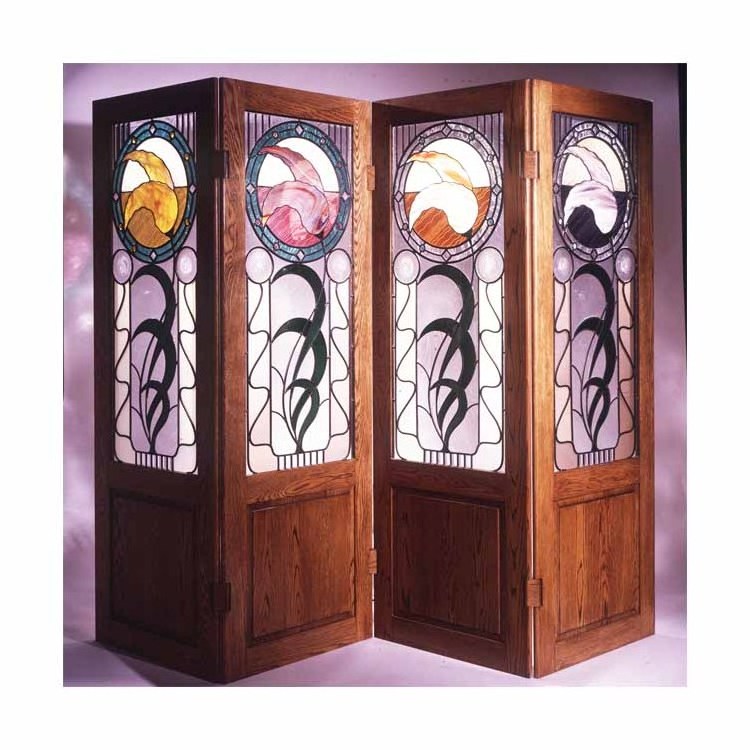 2018 new design clear stained glass room divider