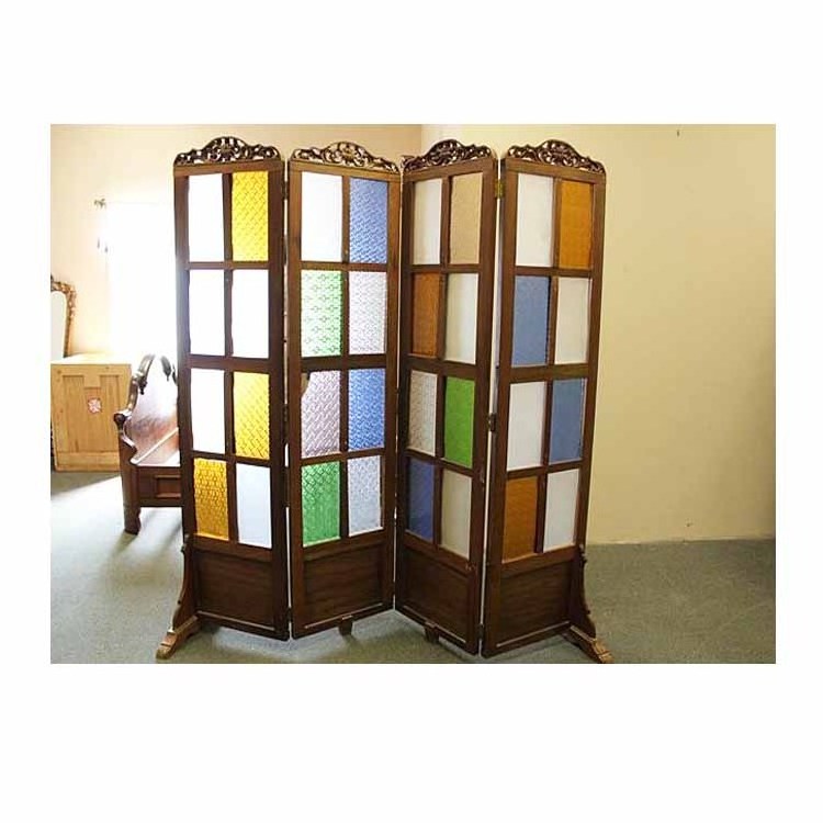 2018 new design clear stained glass room divider