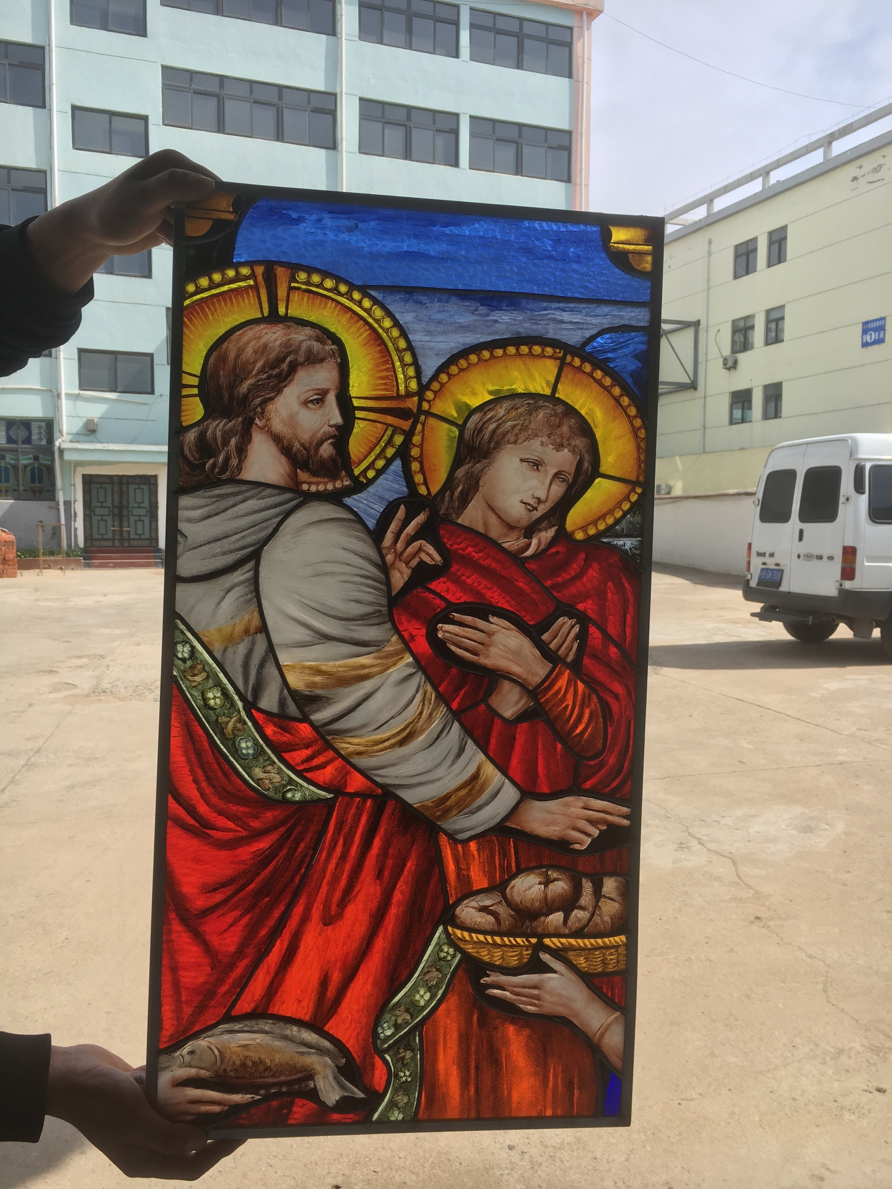 Hot sale church colored stained glass for door and window