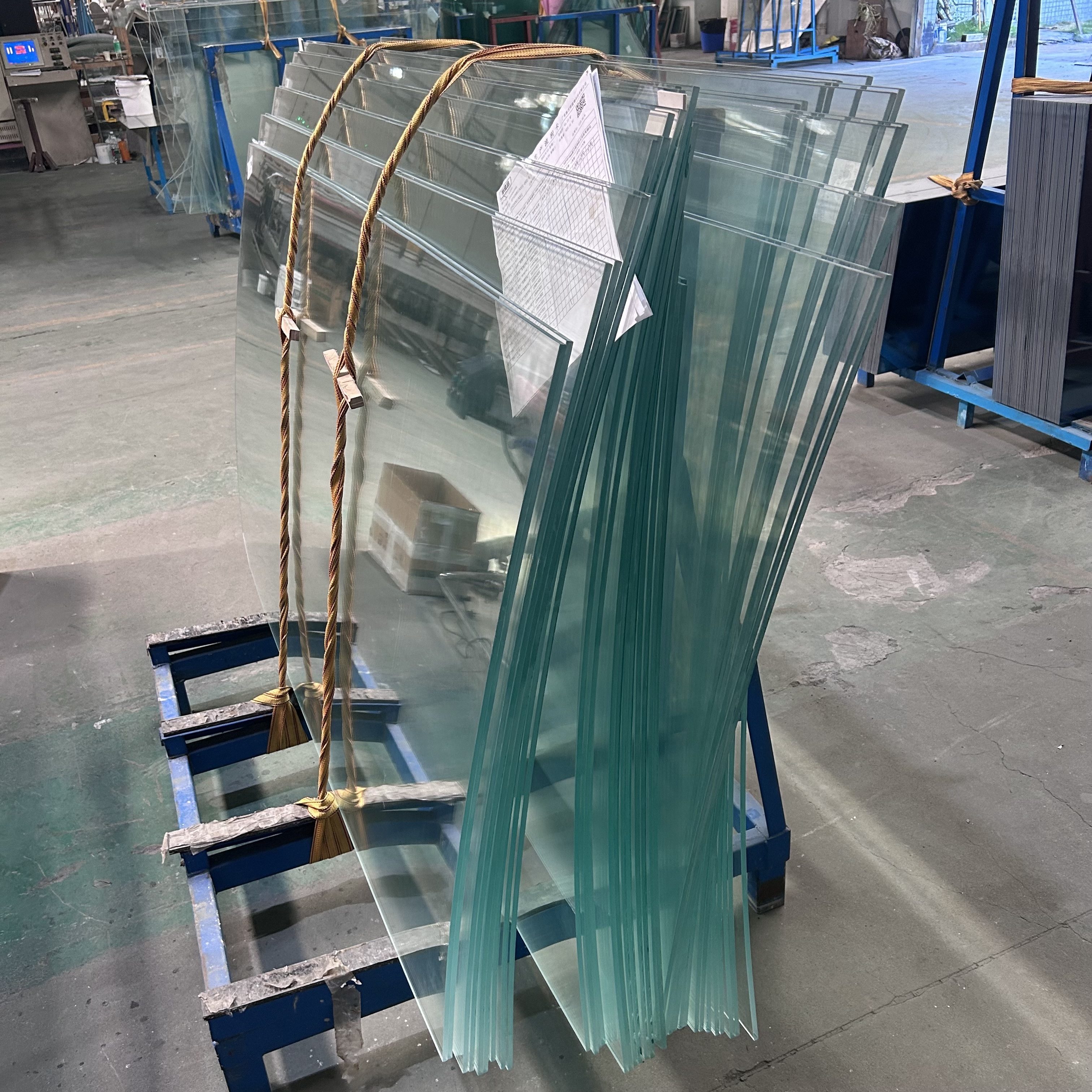 High quality 8mm clear safety tempered toughened curved glass for handrails elevator shower door partition