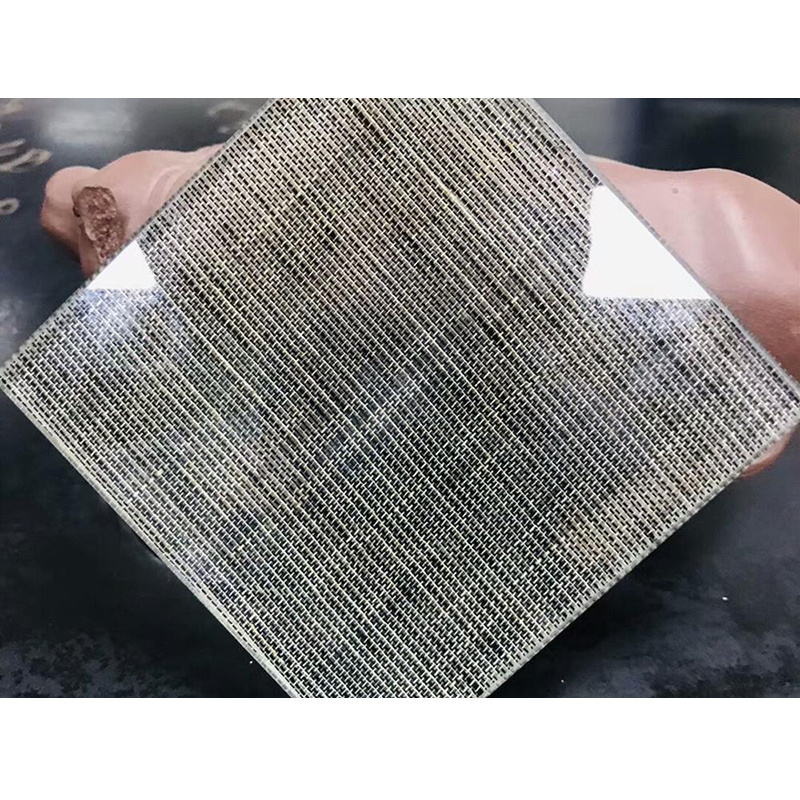 Art decorative safety fluted pattern texture fabric interlayer eva pvb top quality custom clear wire 221 laminated mesh glass