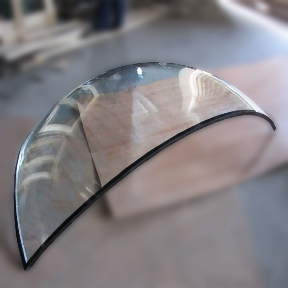 China Factory price curved glass sun room dome roof panels large piece insulated bent tempered glass