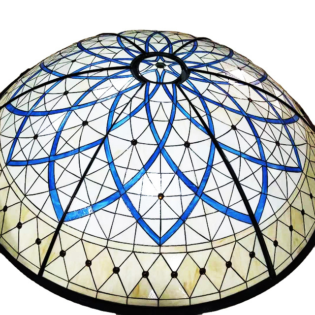 Hot sale Skylight Bent Decorative handmade Soldered Art colour Stained Church Ceramic Fritted Curved Tempered  Glass