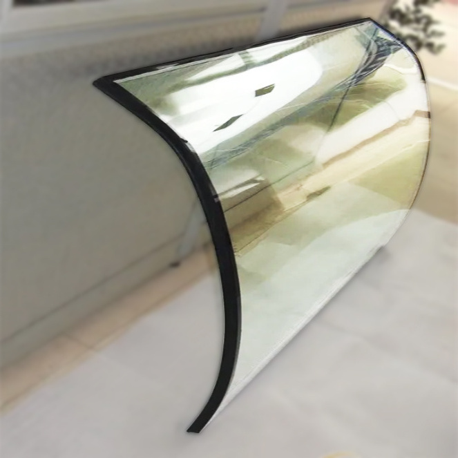 China Factory price curved glass sun room dome roof panels large piece insulated bent tempered glass