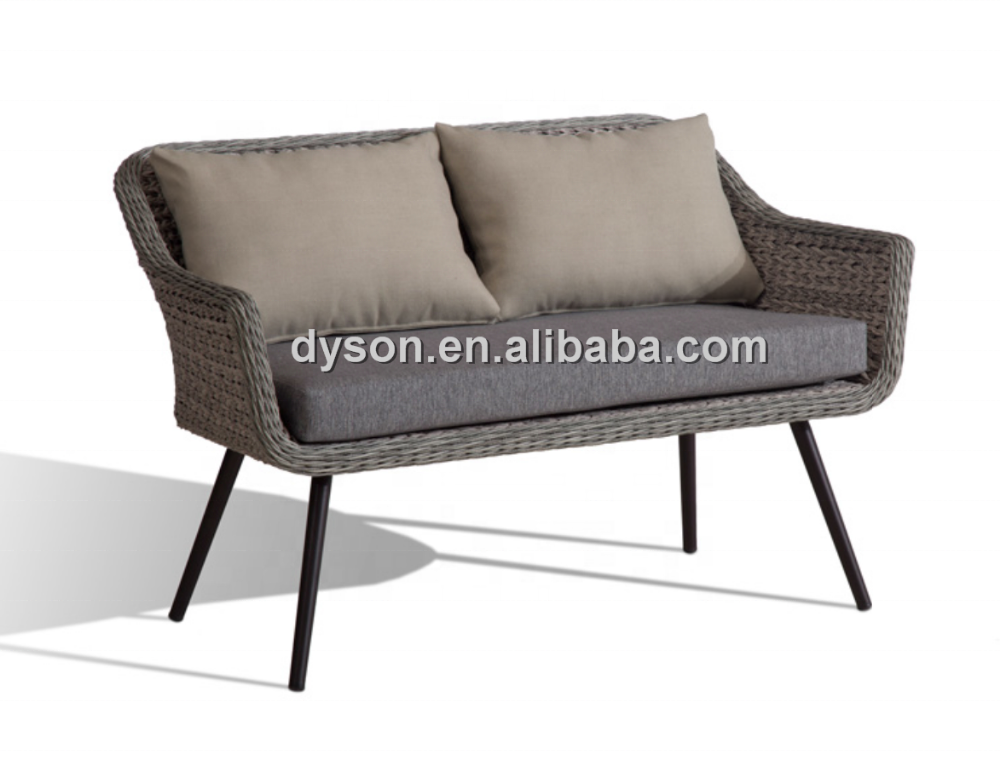 outdoor furniture synthetic rattan outdoor furniture garden furniture patio sofa aluminium frame sofa with cushion and pillow