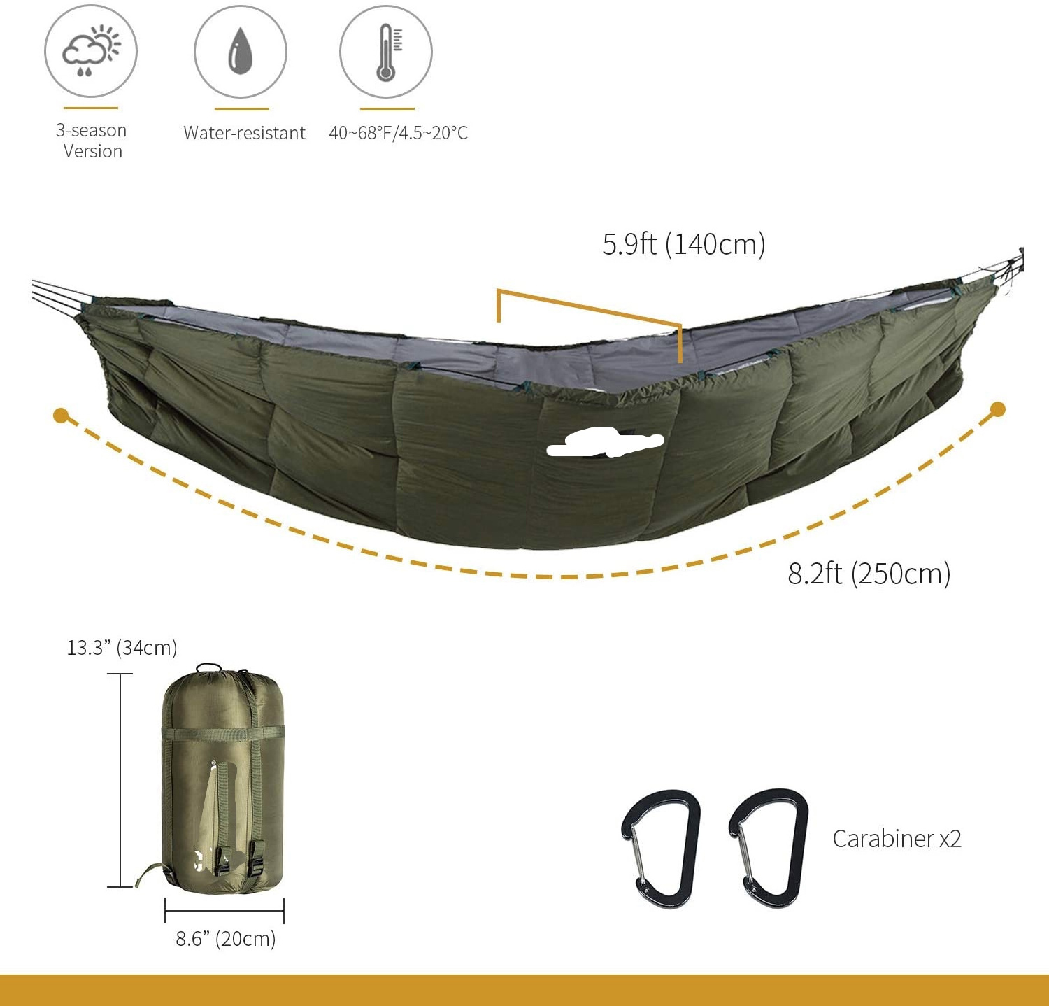 winter version double hammock under quilt  essential Hammock