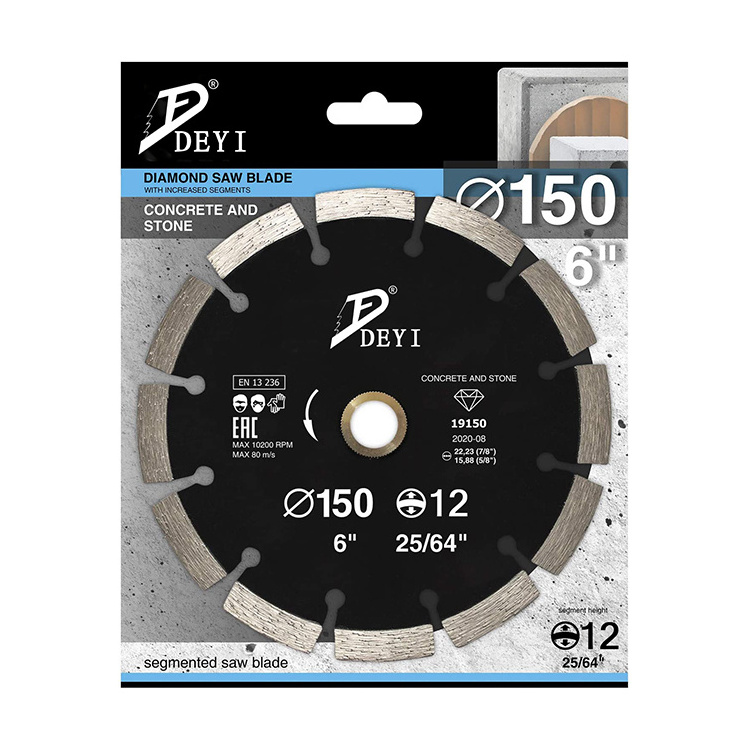 DEYI Universal Segmented Dry 6inch diamond saw blade for Cutting Granite Stone Brick Concrete