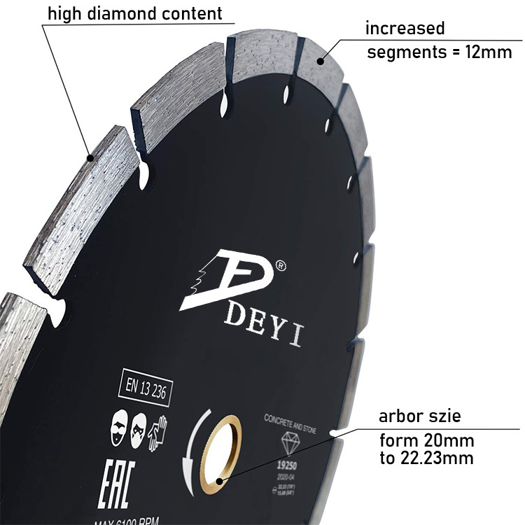 DEYI Universal Segmented Dry 6inch diamond saw blade for Cutting Granite Stone Brick Concrete