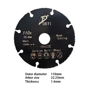 DEYI 115mm/4.5" Super thin diamond saw blade Carbide Multi Wheel  disc for metal and wood cutting for angle grinder