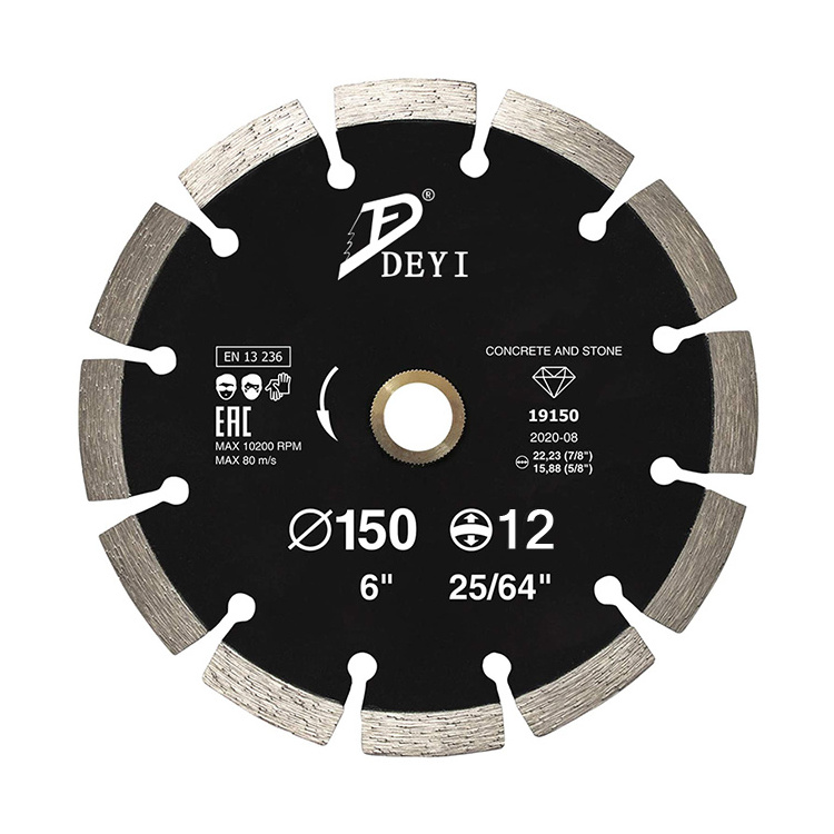 DEYI Universal Segmented Dry 6inch diamond saw blade for Cutting Granite Stone Brick Concrete