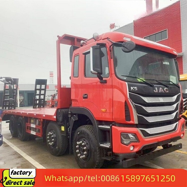 Hot sale Truck Transport Excavator 8*4 12 Wheel Flatbed Trucks JAC chassis Truck for sale