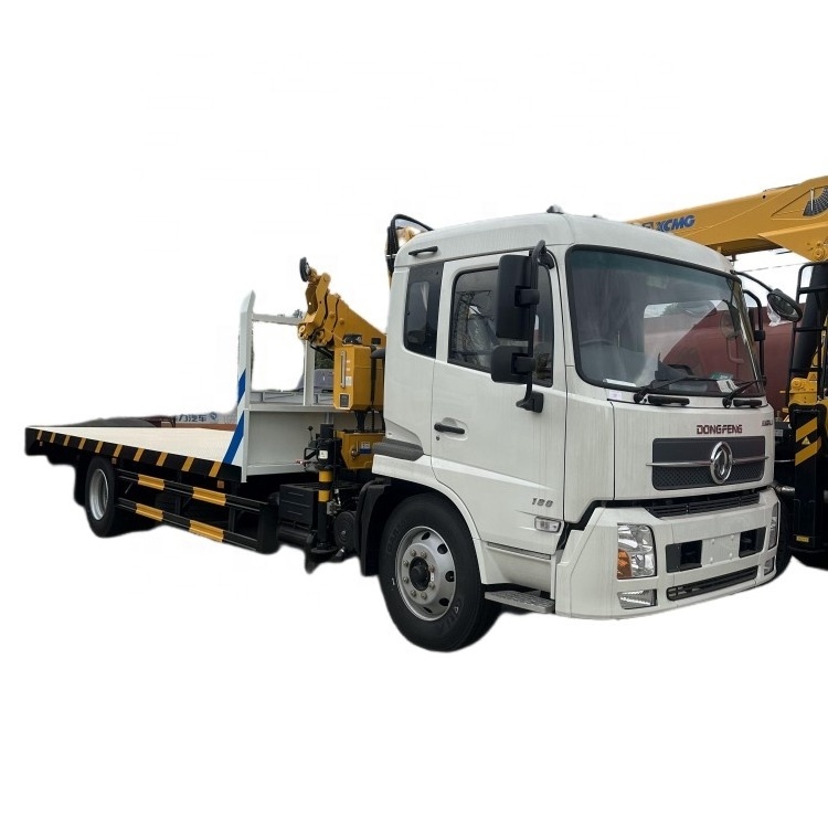 Dongfeng Self Loader Telescopic Boom Truck Crane 4x2 Flatbed Truck Mounted 8-10ton Crane