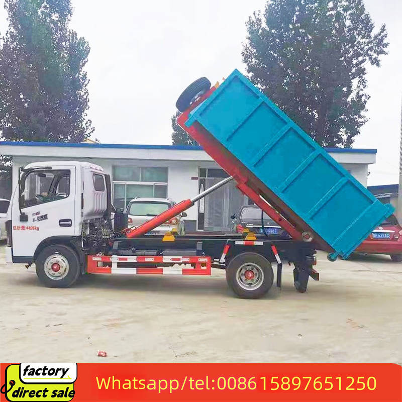 small hook lift garbage truck 3 to 20 tons hooks lift trailer for garbage truck for sale