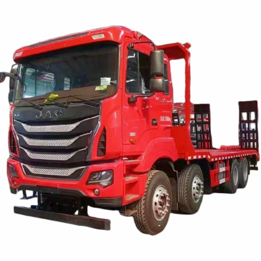 Hot sale Truck Transport Excavator 8*4 12 Wheel Flatbed Trucks JAC chassis Truck for sale