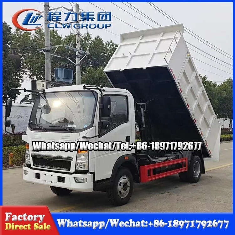 HOWO Light Duty 4x2 4x4 5T 6T Dump Truck Construction Dumper Truck Tipper Lorry  For Sale