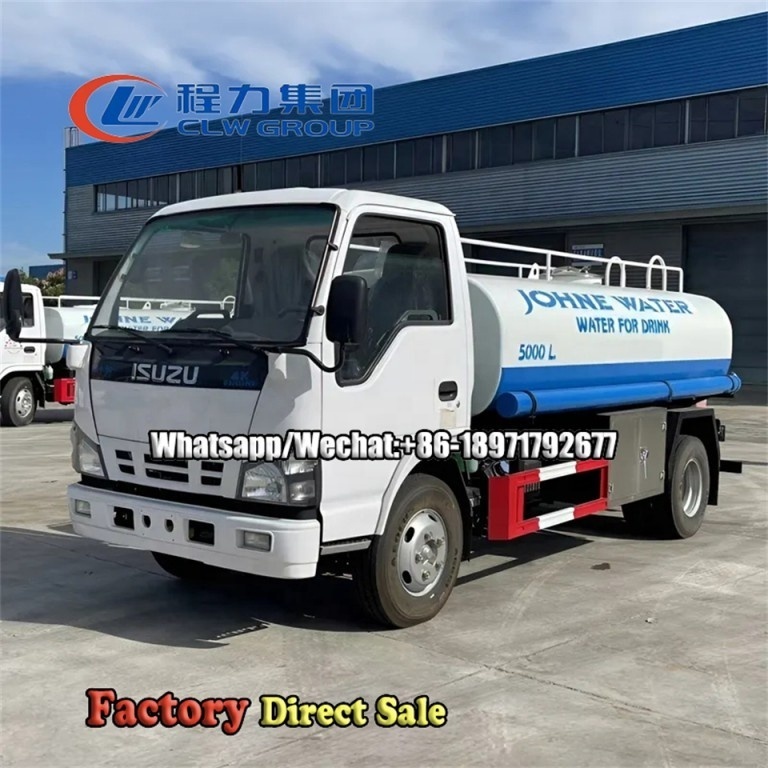 Isuzu Water Tank Truck Price  4X2 5000 Liters Water Sprinkler Tanker Truck for sale