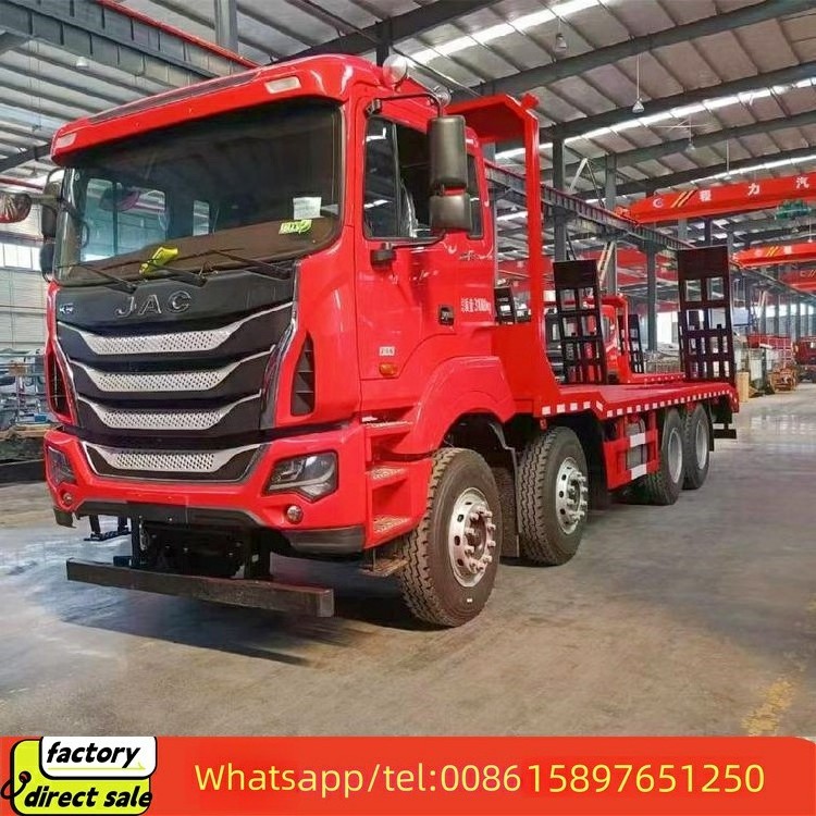 Hot sale Truck Transport Excavator 8*4 12 Wheel Flatbed Trucks JAC chassis Truck for sale