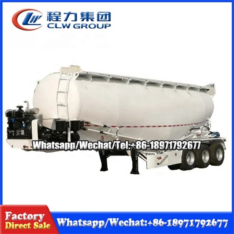 3 Axle 50ton V Shape Bulk Cement Tank Fly Ash Cement Bulker Silo Tanker Truck Semi Trailer