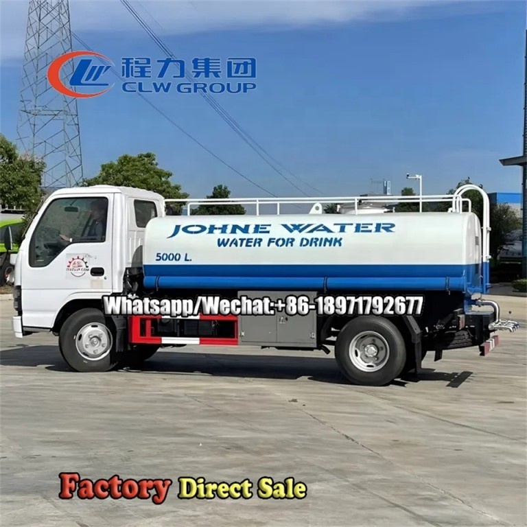 Isuzu Water Tank Truck Price  4X2 5000 Liters Water Sprinkler Tanker Truck for sale