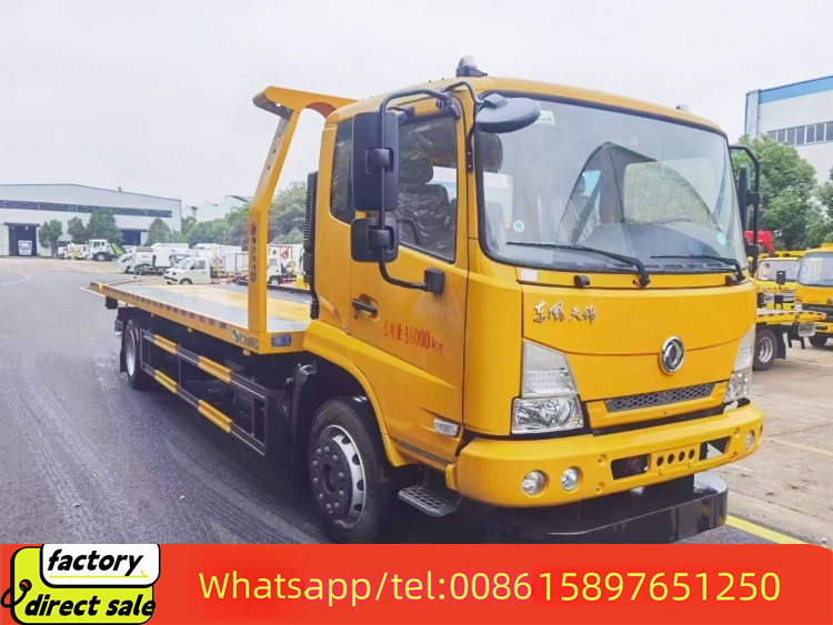 Hot selling Dong feng 4x2 5 tons LHD light duty China flatbed wrecker towing truck rollback road wreckers tow platform trucks