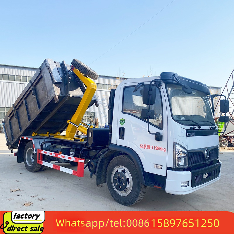 small hook lift garbage truck 3 to 20 tons hooks lift trailer for garbage truck for sale