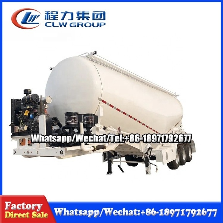 3 Axle 50ton V Shape Bulk Cement Tank Fly Ash Cement Bulker Silo Tanker Truck Semi Trailer