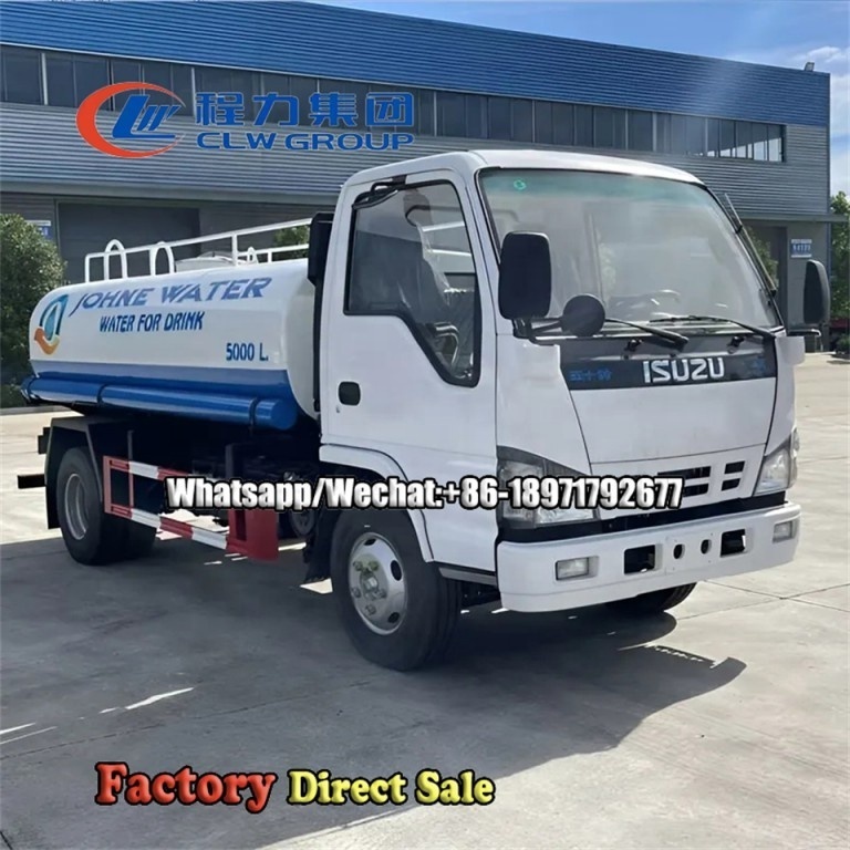 Isuzu Water Tank Truck Price  4X2 5000 Liters Water Sprinkler Tanker Truck for sale