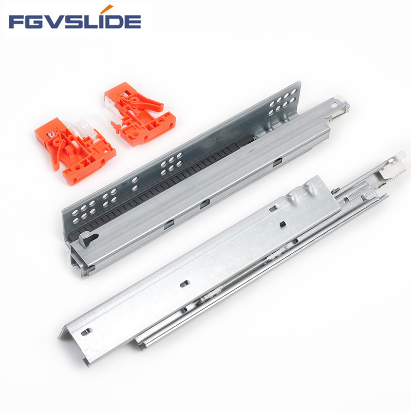 3 folding full extension telescopic channel furniture concealed drawer slides