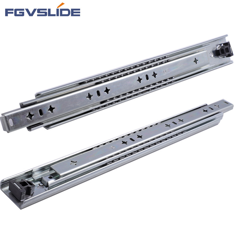 225KG Wholesale Heavy Duty 3 Fold Telescopic Channel Ball Bearing  Soft Close Push To Open Drawer Slide Rail for Kitchen Drawer