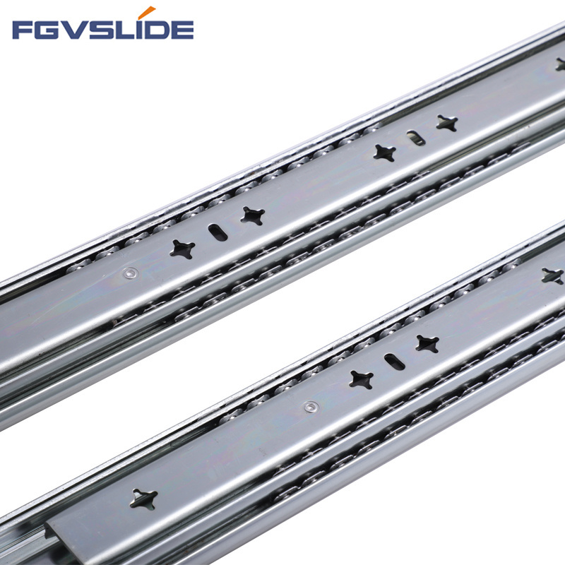 225KG Wholesale Heavy Duty 3 Fold Telescopic Channel Ball Bearing  Soft Close Push To Open Drawer Slide Rail for Kitchen Drawer