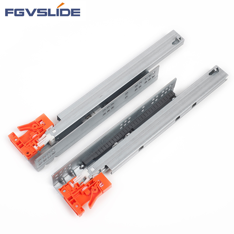 Quality Heavy Duty Telescopic Channel concealed Drawer Slide Rail push open Undermount Drawer Slides