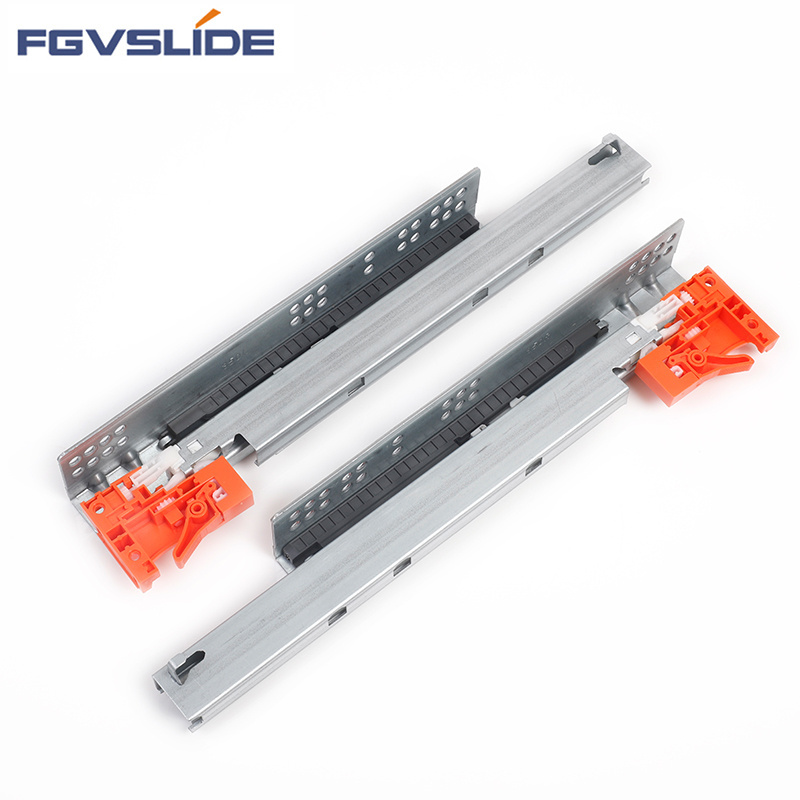 400Mm Drawer Slide Railing Stopper concealed under mount Kitchen Soft Close Push Open Drawer Slide