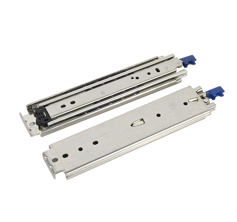 76mm full extension Lock-In Lock-Out Locking heavy load duty telescopic drawer slides for industrial bearings