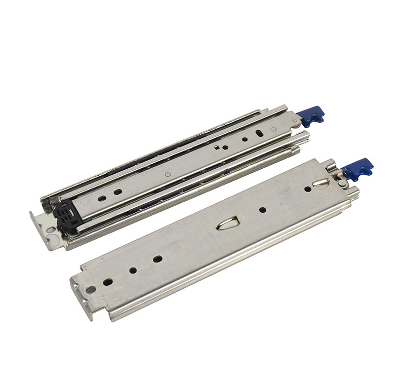 76mm full extension Lock-In Lock-Out Locking heavy load duty telescopic drawer slides for industrial bearings