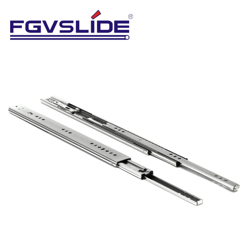 FGVSLIDE furniture kitchen cabinet 53mm ball bearing drawer slides rail heavy duty soft close drawer slide