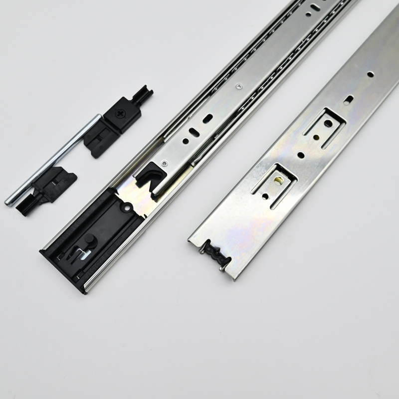 45mm Interlock Mount Telescopic Channel Drawer Runner  Ball Bearing Slide Anti Tilt Drawer Slides