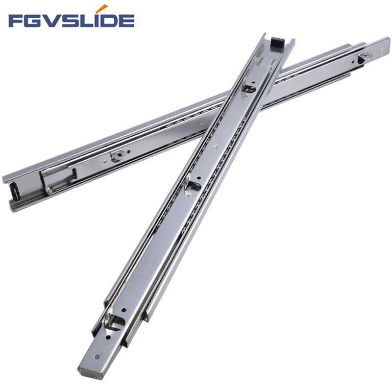 cabinet hardware full extension ball bearing drawer slide 35mm normal telescopic rails for kitchen