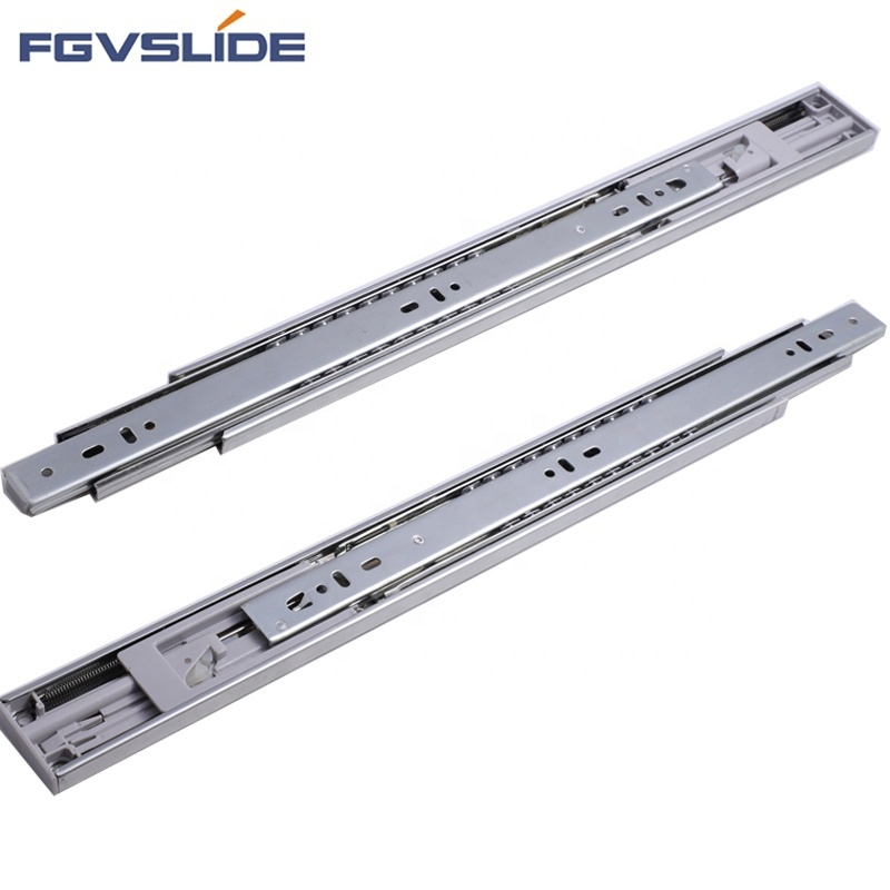 Single spring 45mm full extension heavy load duty telescopic soft close drawer slide rail for industrial