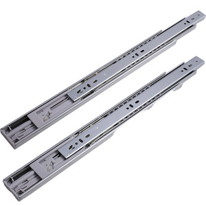 Single spring 45mm full extension heavy load duty telescopic soft close drawer slide rail for industrial