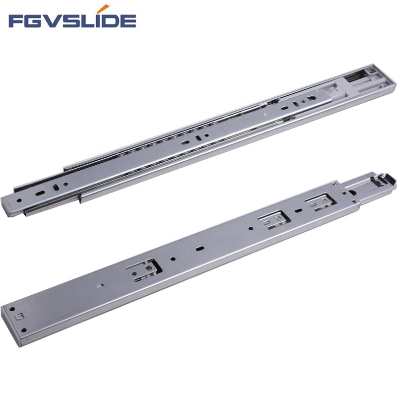 Single spring 45mm full extension heavy load duty telescopic soft close drawer slide rail for industrial