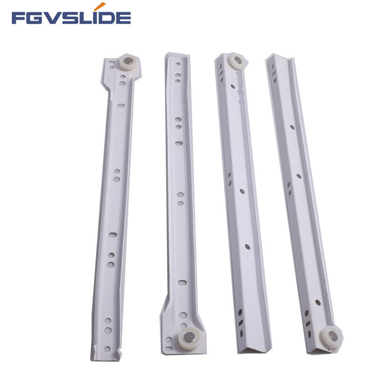 FGVSLIDE Powder Coat Drawer Slide Rollers and Wheels Cold Rolled Steel Bottom Mounting SG S Test , 48 Hours Salt Spray Test 30KG