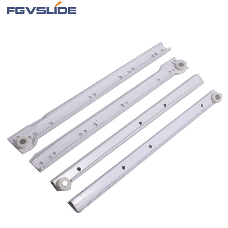 FGVSLIDE Powder Coat Drawer Slide Rollers and Wheels Cold Rolled Steel Bottom Mounting SG S Test , 48 Hours Salt Spray Test 30KG